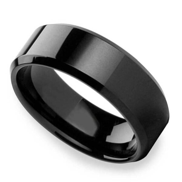 Boys Titanium Pure Black Heavy Weight Ring – Stylish & Durable Men’s Ring